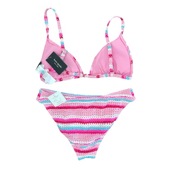 NWT KATE SPADE Colorful Striped Bikini Set SIZE MEDIUM - Picture 2 of 5